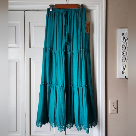 Just Found Dresses & Skirts - Tiered Teal Maxi Skirt